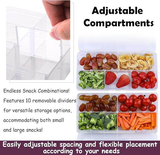 XANGNIER Snack Box Container for Kids Lunch Accessories,Divided Snackle Box Charcuterie Container,12 Compartments Reusable Food Storage Containers for School, Travel,Work,Bento Box Accessories,1 Pack