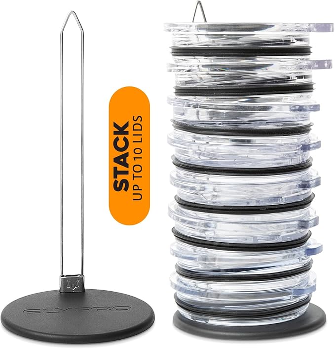 ELYPRO - Revolutionary Tumbler Lid Organizer for Stanley, Yeti Cap Lids- Space-Saving Design - Slim Vertical Storage for Up to 10 Lids , Clutter-Free Kitchen Cabinets and Countertops Organization