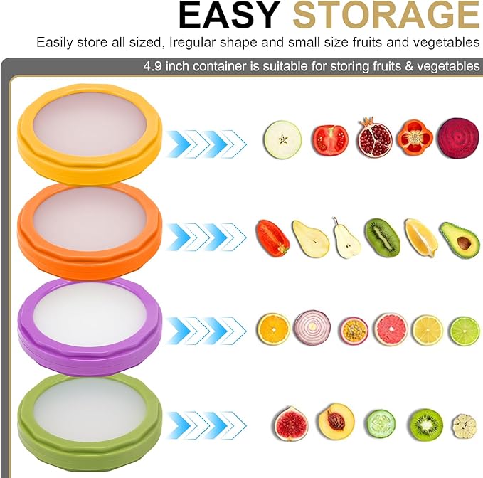 Winb Avocado Saver & Onion Storage Set of 4 Reusable Fruit and Veggie Savers - Ideal for Avocados, Tomatoes, Apples, Garlic, Onions, and More