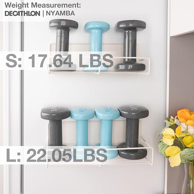 Strong Magnetic Spice Rack For Refrigerator, Large Size Space Saving Organizer, Durable Shelf for Oven, Fridge - 4 Pack - Iron - Cloud Dancer