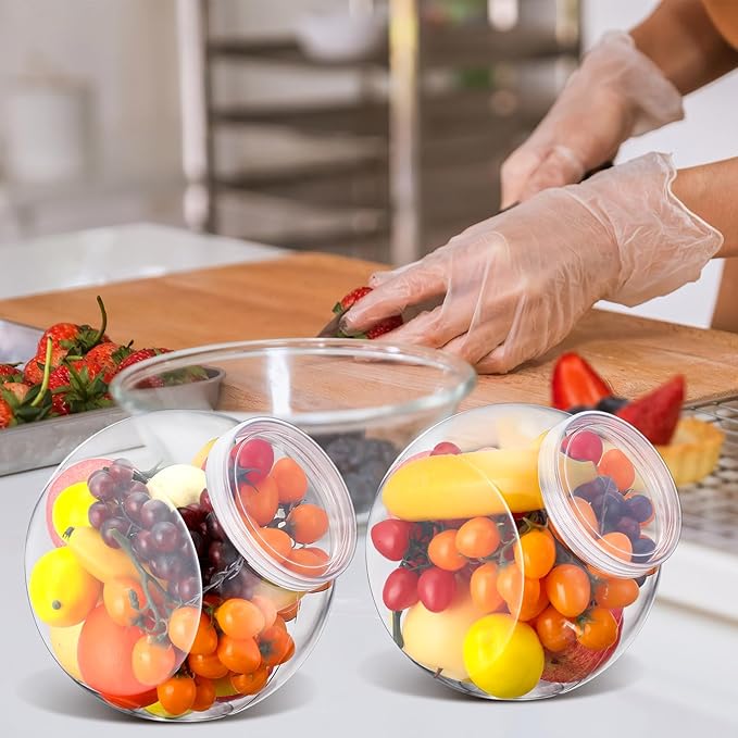 2 Pcs Plastic Candy Jar with Lid 192 oz/ 1.5 Gallon Large Slanted Storage Jar Clear Food Storage Canisters for Cookies Jelly Beans Snacks Candy Buffet Indoor Outdoor Wedding (White)