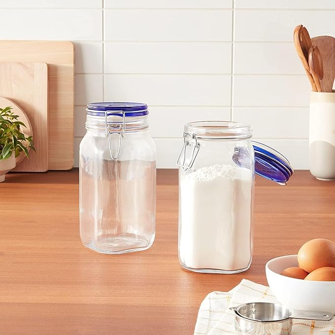 Bormioli Rocco Fido Jar - 1.5 Liter (50.75 oz.) - Blue Lid