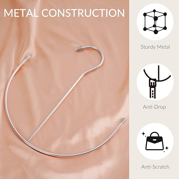 ZEDODIER Belt Hangers, Belt Rack 2 Pack Sliver Closet Accessories Organizers, Closet Organizer Hook Rack for Belt, Ties, Scarves, Camisoles, Hats, Bras, Shoes