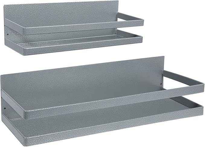 Uten Large Spice Rack for Refrigerator, 2 Pack Strong Magnetic Shelves, Moveable Fridge Organizer, Perfect Space Saver