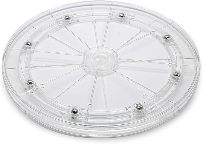 8 Inch Acrylic Turntable Organizer, Clear 360 Degree Rotation Round Turntable for Kitchen Pantry Table Countertop Cabinet Decorating