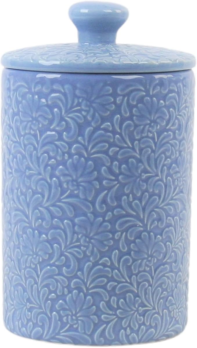 10 Strawberry Street Kitchen Canister, 3 Piece Set, Fleur Denim Blue