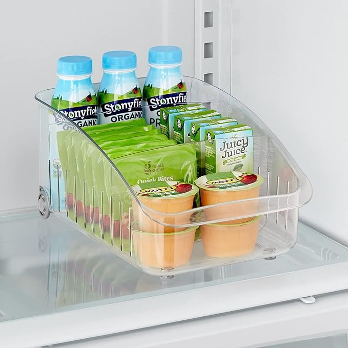 YouCopia RollOut® Fridge Drawer 8", Fridge Organizer and Storage, Clear BPA-Free Refrigerator Bin with Adjustable Dividers