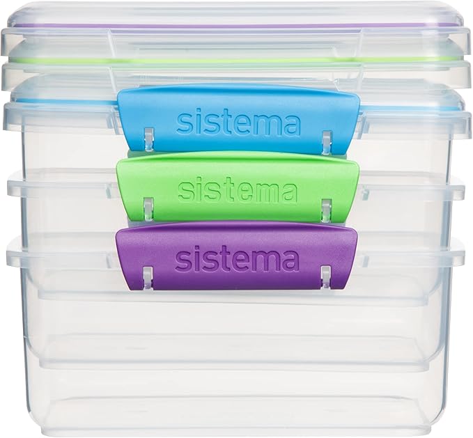 Sistema Food Storage, Polypropylene Assorted, 1L x 3