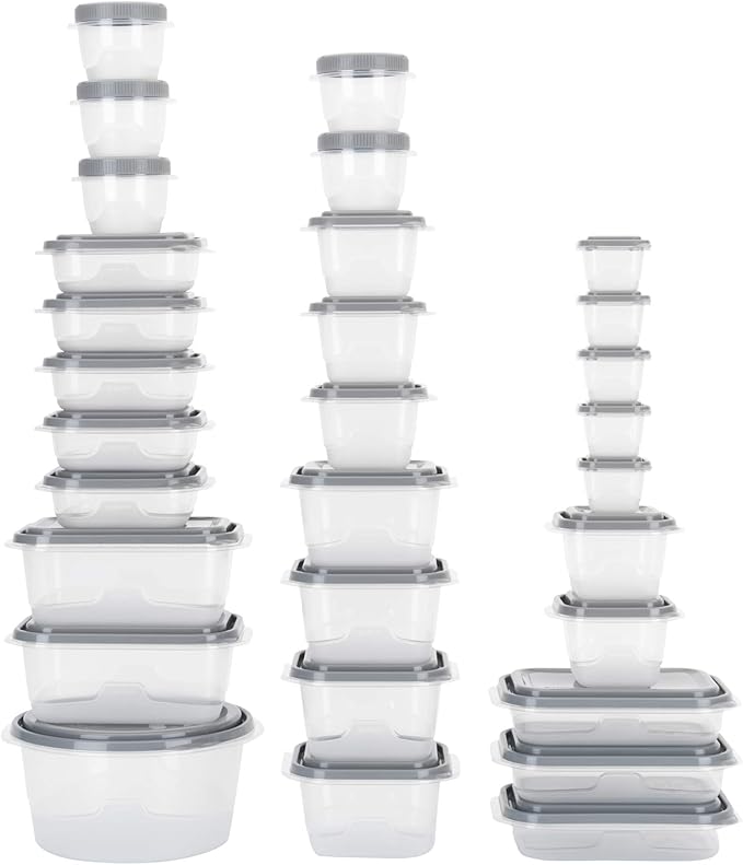 GoodCook EveryWare 60pc Container Set, BPA Free - 60-Piece Food Container Set, Microwave and Freezer Safe, Embossed Measurements, Secure Lids