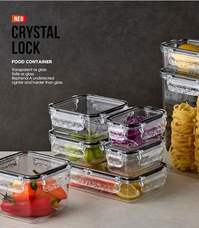 Airtight Food Storage Container With Lid (25oz) Leak-Proof Lunch Box | BPA-Free | Meal Prep | Microwave, Freezer and Dishwasher Safe | Kitchen Fridge Organizer Boxes | Fresher Food