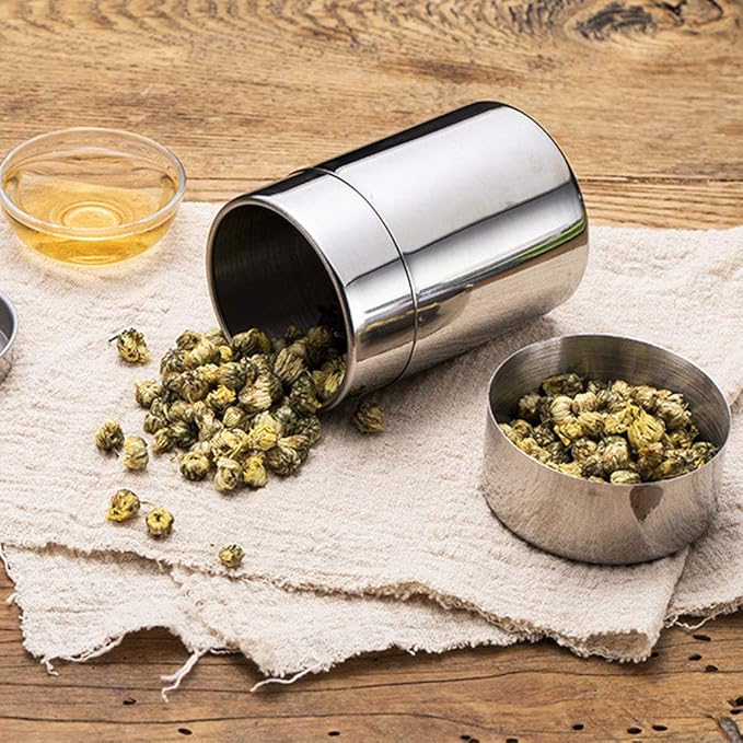 BORDSTRACT Stainless Steel Canister with Airtight Double Seal Lids, Tea & Coffee Container (550ML)