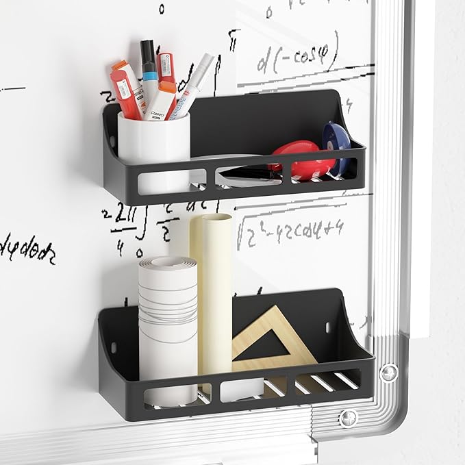 Jewem Magnetic Rack for Dry Erase Board, Magnetic Spice Rack for Refrigerator, 5 Pack Magnetic Shelf for Spice Jars, Spice Organization for Cabinet, Heavy Duty Seasoning Rack for Kitchen Organization