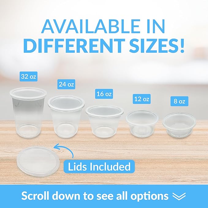 Reli. Deli Containers with Lids (50 Sets), 8 oz | Plastic Deli Containers with Lids 8oz | Disposable To Go Food Storage | Microwave & Freezer Safe (Clear)