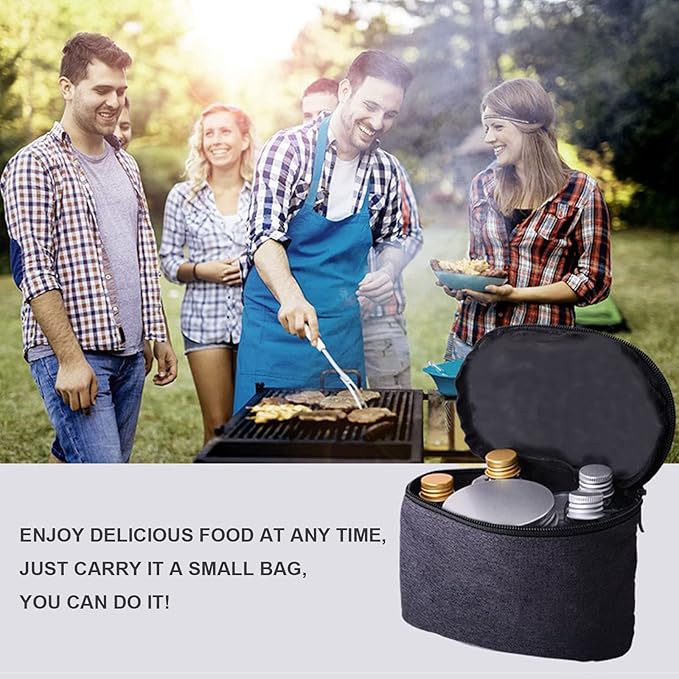 Portable Empty Spice Set, 3 Size Camping Travel Spice Bottles Moisture Proof Condiment Container with Lid, Go for Picnic Weekend Travel, Hunting and Camping with Friends