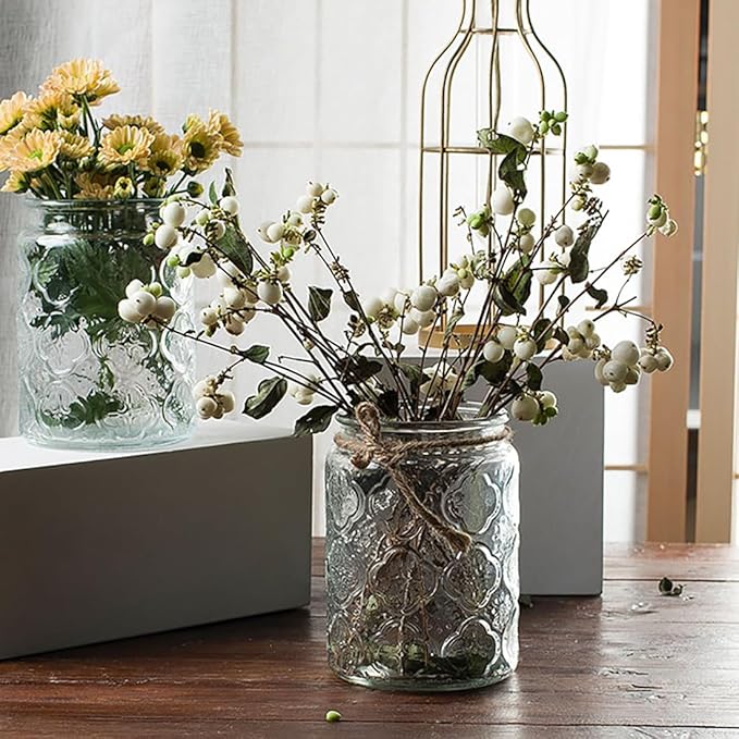 Glass Storage Jars With Airtight Lid, 23.7oz Canister For Kitchen Counter with Bamboo Lid, brown sugar, candy, coffee, cookie, salt, tea,pantry cute Jar (Begonia Flowers*1)