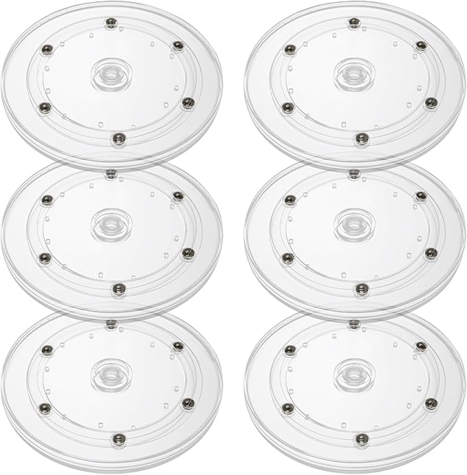 6Pack Small Lazy Susan 6 inch, Lazy Susan Turntable Organizer Acrylic Lazy Susan for Kitchen Spice Rack Table Cake Kitchen Pantry Decorating