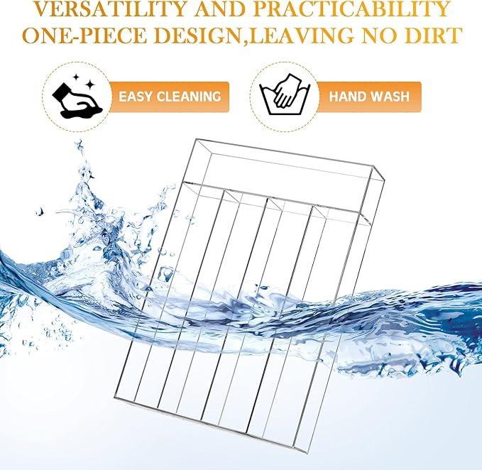 Baderke Kitchen Drawer Organizer for Flatware and Utensils, Clear Acrylic Silverware Drawer Organizer for Drawer, Office, Bathroom