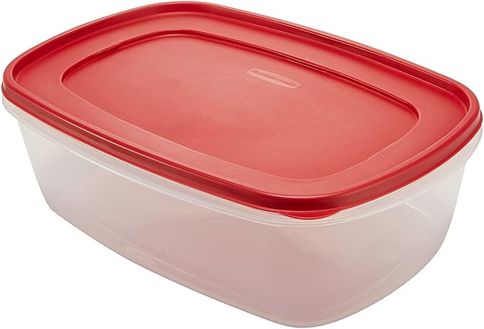 Rubbermaid 071691405382 food, 2 pack, clear with red lid