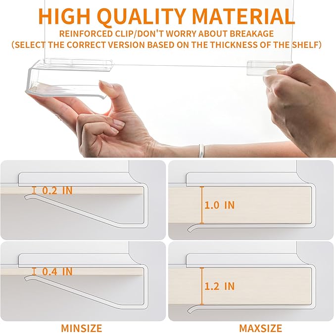 Yieach 4 Pack Adjustable Height Acrylic Shelf Dividers for Closet Organization,Clear Closet Shelf Dividers for Shelves,Vertical Closet Shelf Separators in Closet for Towel,Bag,Purse,Sweater,Bookshelf