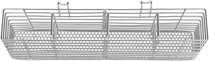 Slideep Stainless Steel Cutlery Utensil Holder Silverware Organizer with Hooks removable Drying Rack Silverware Holder Utensil Cutlery Basket Kitchen Dish Drainer Dish Drying Rack
