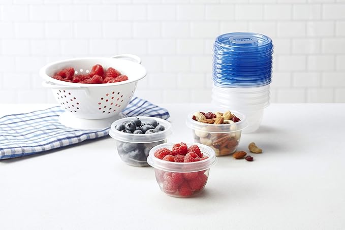 Glad Food Storage Containers, Mini Round (4 Oz) | Small Food Storage Containers for Snacks and Single Serving Use | Glad Food Containers , 8 Count (Pack of 12)
