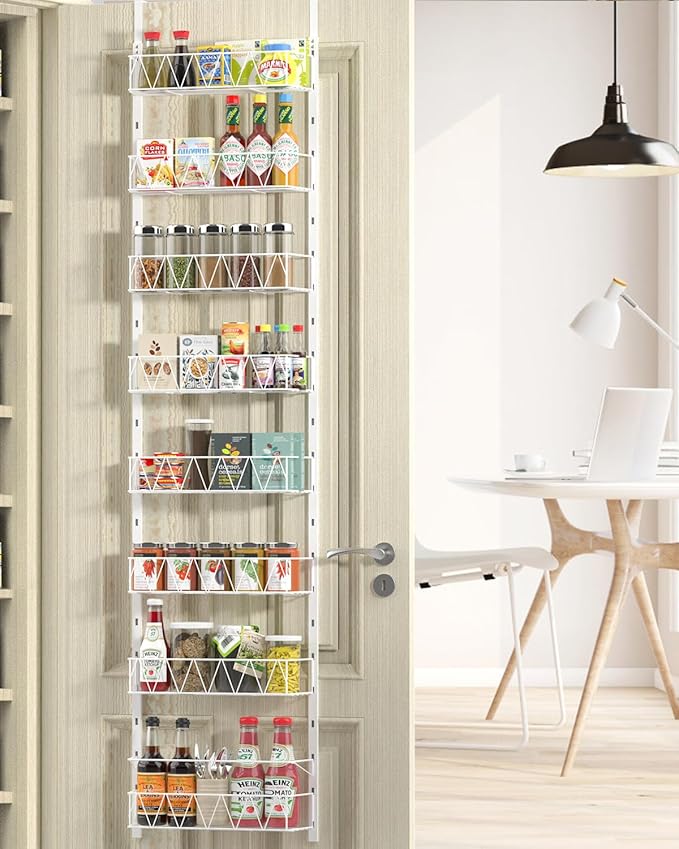 Over The Door Pantry Organizer, Kitchen Organizers and Storage - 8-Tier Pantry Organizers and Storage, Over The Door Organizer for Laundry Bathroom Organization, Spice Racks for Pantry