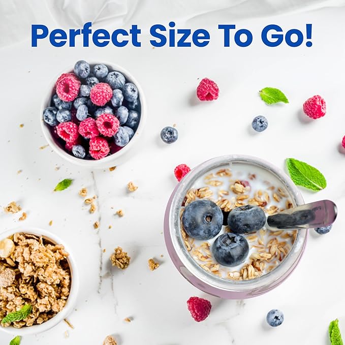Ultimate Yogurt Jars - Make More Delicious Yoghurt! 8 Count Small Glass Yogurt Cups With Lids - 100% BPA Free, Airtight & Dishwasher Safe! Perfect Containers for Yoghurt, Oatmeal, Pudding, or Jello