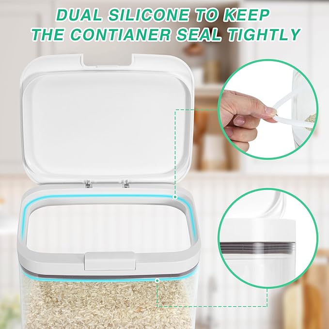 Versatile Storage Container Bin with Pop-up Lid & Scoop, Rice Flour Container Dog Cat Food Storage Container, Laundry Room Organization Household Essentials Kitchen Pantry Organizers