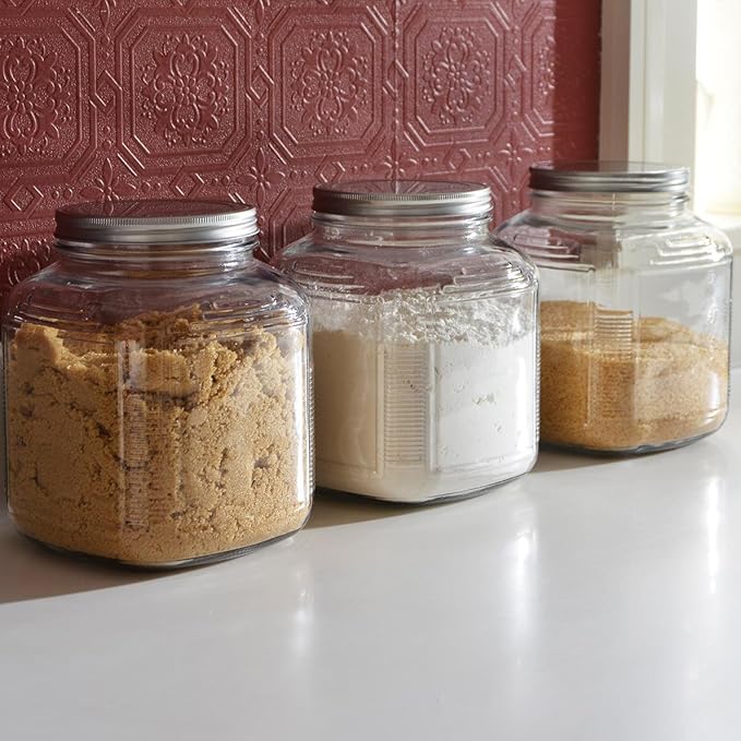 Anchor Hocking 3-Piece Glass Cracker Jar Canister Set