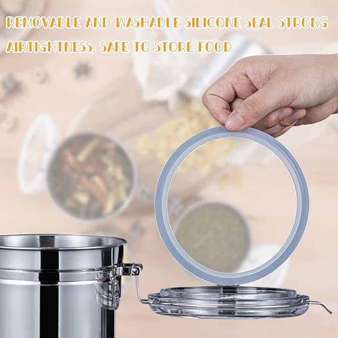 Coffee Canister, 4 Sizes Stainless Steel Kitchen Food Storage Container Bottle Sugar Tea Coffee Beans Canister (plus size)