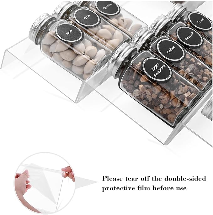 Acrylic Spice Rack Tray - Spice Drawer Organizer for Kitchen Cabinets Storage and Organization (Jars Not Included)