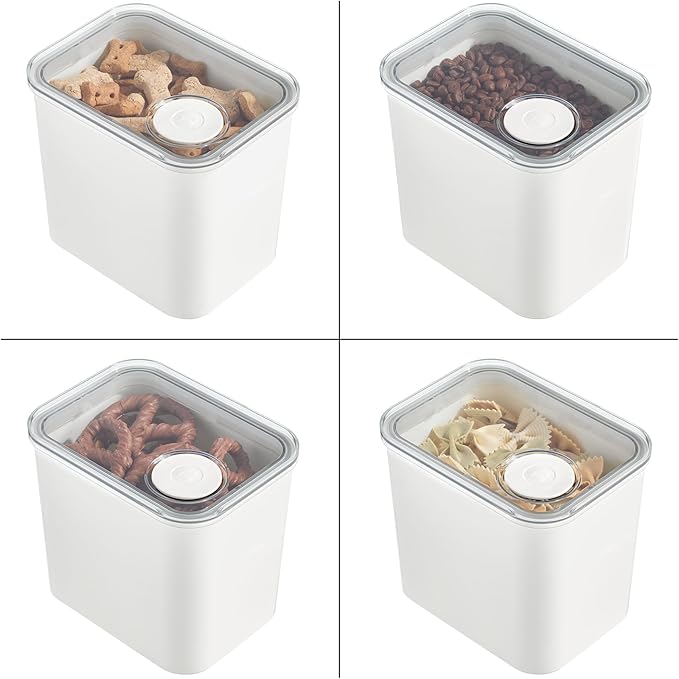 InterDesign iDesign Small Airtight Kitchen Canister with Removable Pour Cap - Set of 4 - White