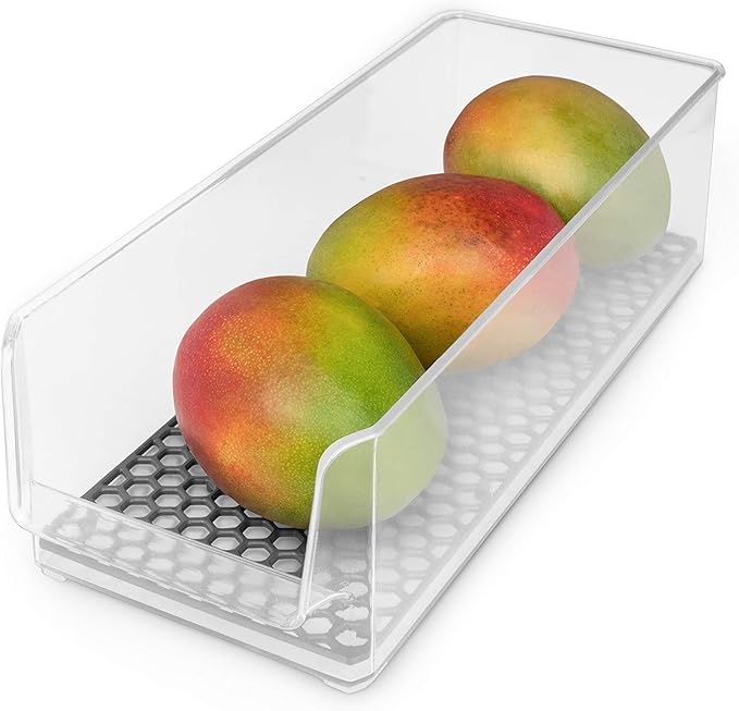 Spectrum Hexa in-Fridge Large Refrigerator Organizer Bin for Storage and Organization of Fruit Vegetables Produce and More, 15 x 6 x 4.25