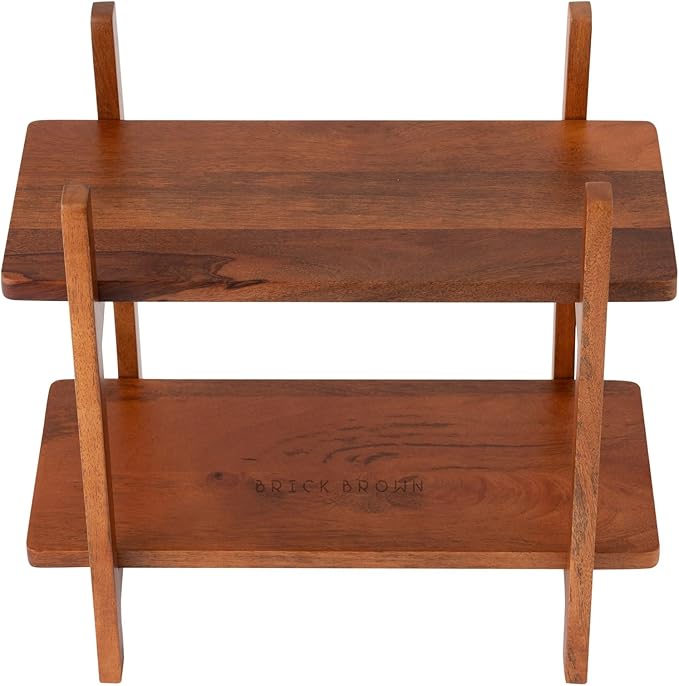 Premium Zen Organizer | 2-Tier Wooden Spice Rack | Kitchen Countertop Shelf | Tiered Shelf Organizer | Grocery Rack (41 x 23 x 38 Cm)