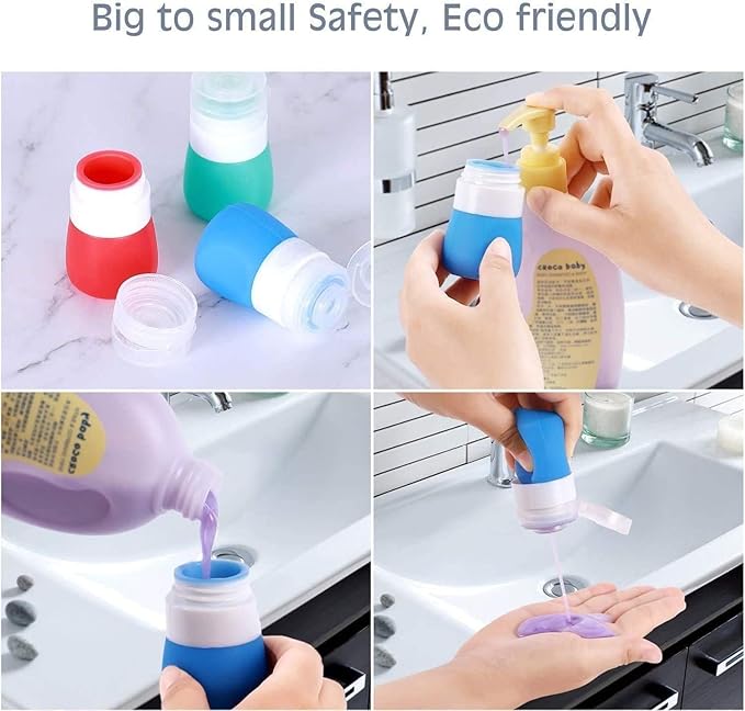 YINGGG Squeeze Portable Salad Dressing Container to Go Bottles for Sauces, Mini Salad Dressing Bottles,Leakproof Condiment Storage Bottle, Dressing to Go for Lunch set of 4 (37ML)