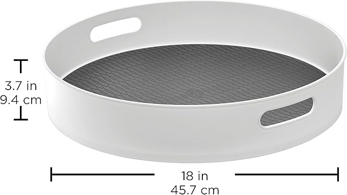 Copco Under-Sink Pantry and Cabinet Organizer, 18-Inch, Revolving Storage Solution, White and Gray
