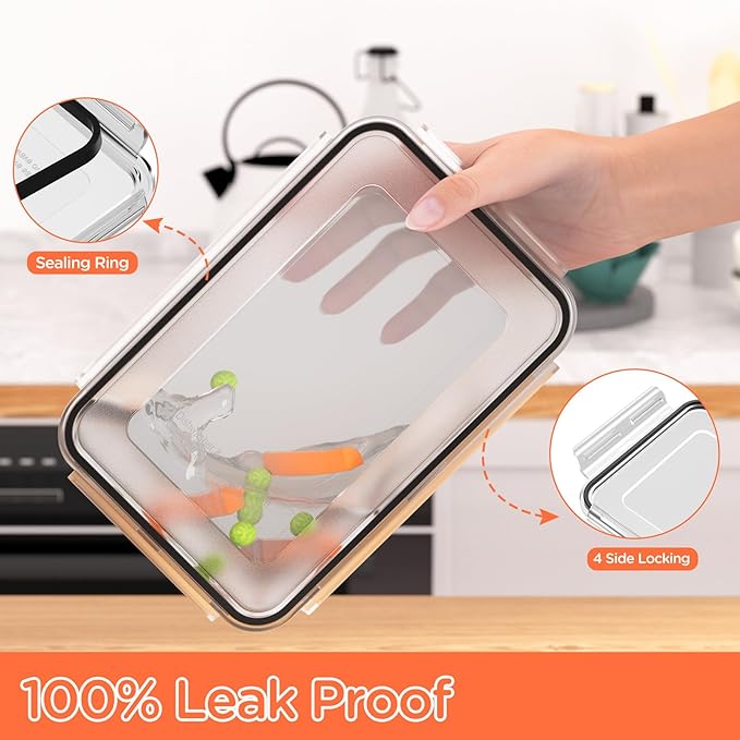 36 PCS Food Storage Containers with Lids Airtight (18 Freezer Containers with 18 Lids) - Leakproof Plastic Meal Prep Containers for Pantry, Kitchen Storage and Organization with Labels & Pen