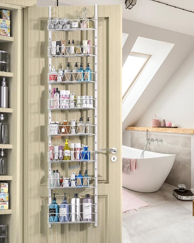 Over The Door Pantry Organizer, Kitchen Organizers and Storage - 8-Tier Pantry Organizers and Storage, Over The Door Organizer for Laundry Bathroom Organization, Spice Racks for Pantry