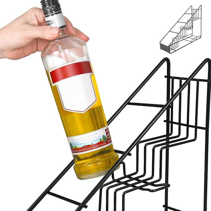 Stainless Steel Spice Shelf Spice Rack Organizer Syrup Bottle Rack Wire 4 Compartment Bottle Holder Kitchen Storage Organization ( White )