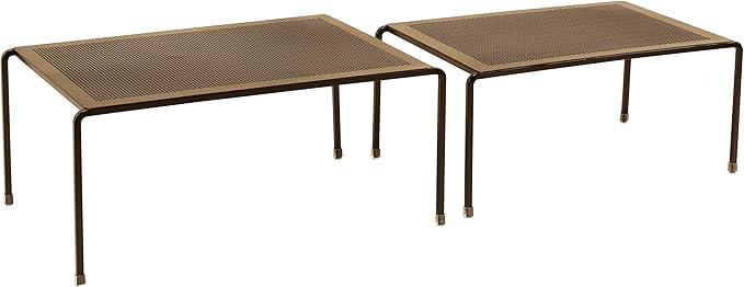 Deco Brothers Expandable Cabinet Shelf Organizer for Kitchen Cabinet and Counter, Bronze