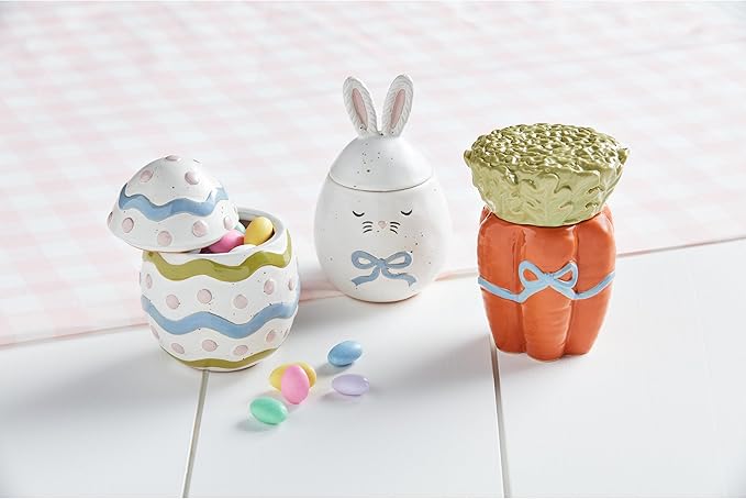 Mud Pie Easter Canister, White
