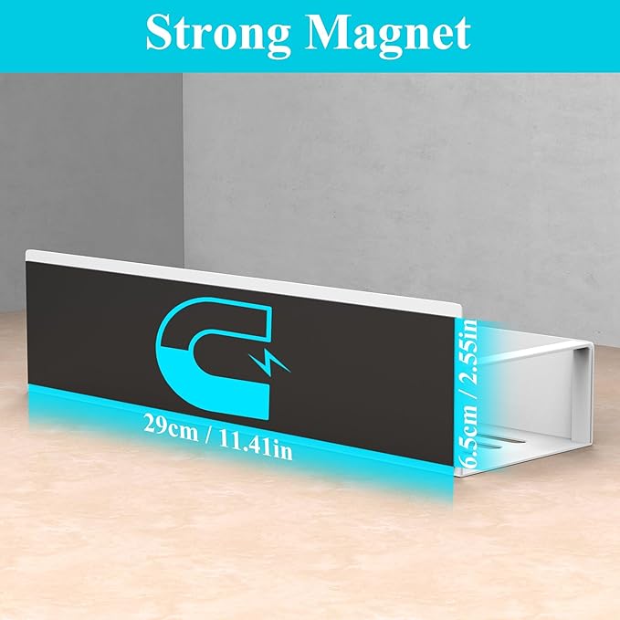 2 Pack Magnetic Spice Storage Rack Organizer for Refrigerator and Oven, White Fridge Organizers and Storage