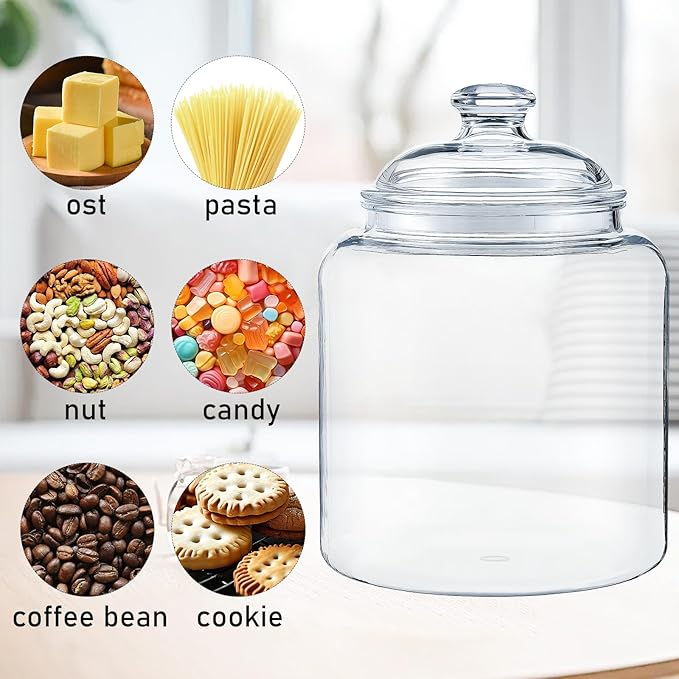 Acrylic Airtight Cookie Jar Apothecary Jar with Lid,Ideal Food Storage Jar Pantry Canister Decorative Storage canisters Jar with lids for Kitchen,Home,Bathroom,Wedding Decor,101OZ