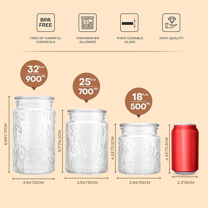 32oz Wide Mouth Mason Jars, 2-Pack Glass Jars With Lids, Pickle Canning Jars For Candy, Sugar, Coffee, Tea, Spice, Cookie, Dishwasher Safe
