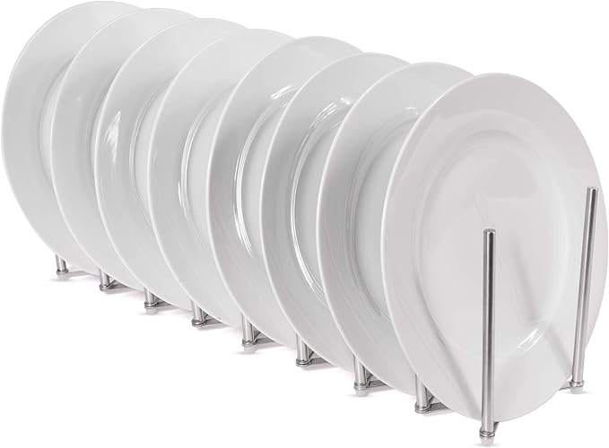brightmaison BGT Stal Pots and Pans Organizer for Cabinet, Pot Lid & Plate Holder Adjustable Kitchen Organization Unit Stainless Steel 8 sectional