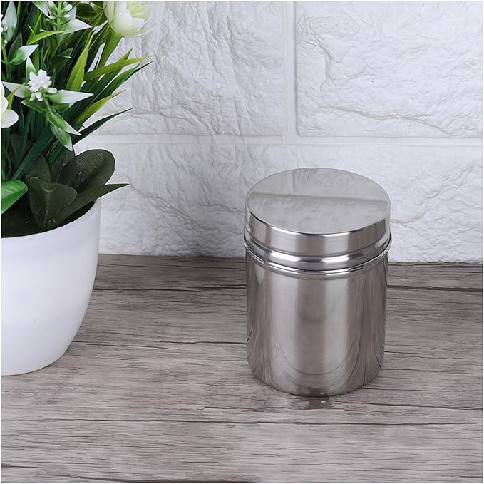 Food Storage Jar, Stainless Steel Sealed Storage Jar, Airtight Kitchen Food Storage Container, Portable Coffee Grounds Container for Beans (Small size)