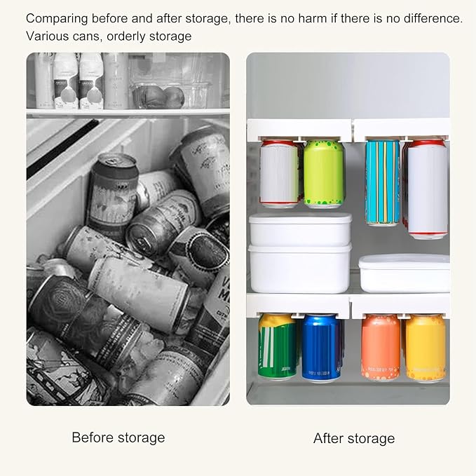Can Holder Fridge, Large Capacity Soda Can Hanger Fridge Hanging Can Dispenser Drink Holder Beverage Dispenser Rack Soda Can Organizer for Fridge Freezer