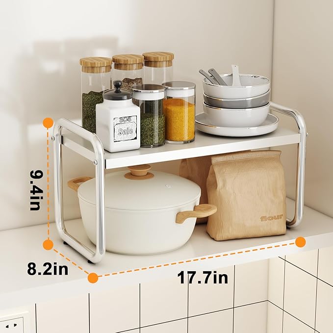 The sink shelf storage rack is suitable for kitchen countertops, cabinet rack storage racks, stackable kitchen counter racks, and layered riser racks for storage rooms