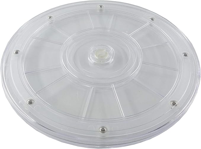 FixtureDisplays® 8" Clear Plastic Spinner Lazy Susan Turntable Organizer for Spice Rack Table Cake Kitchen Pantry Decorating 16973-FBA