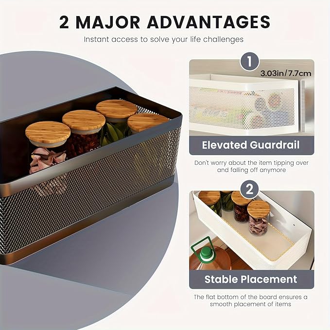 1 Pcs Magnetic Shelf For Fridge Shelves For Whiteboard Classroom Basket Organizer Holder Locker Storage Magnetic Bin Box Containers For Side Of Refrigerator (White, 11''L*4.9''W*3.9''H)
